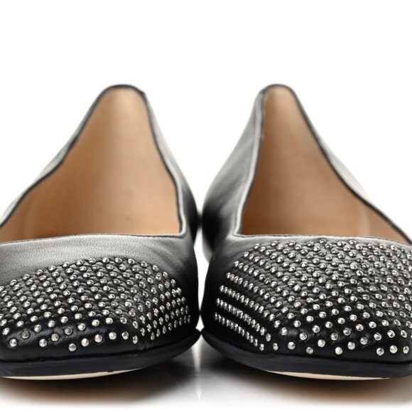 NEW Jimmy Choo Black silver Studded Davia Ballerina SQUARE Flat size 9 9.5 EU 41 - Picture 6 of 9